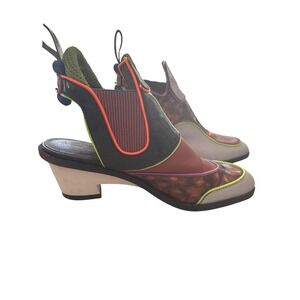 Camper Together Kiko Kostadinov Teix Multi-Color Leather Slingback Block Heels